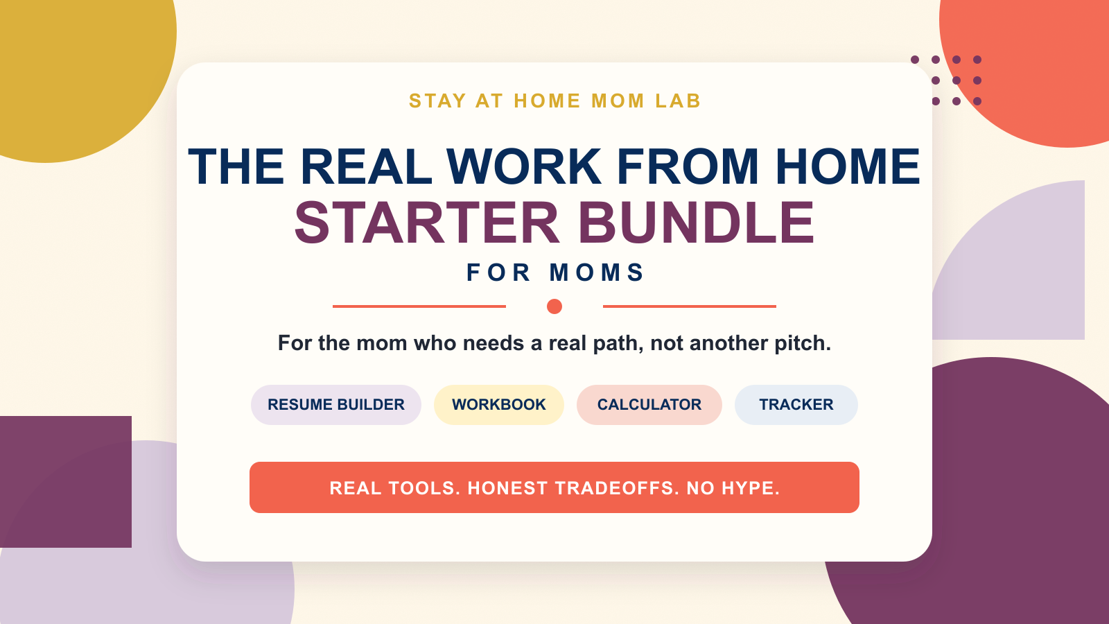 The Real Work From Home Starter Bundle for Moms cover